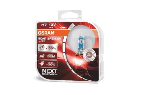 Żarówki halogenowe osram h7 12v 55w px26d night breaker laser +150% /2szt./ Osram