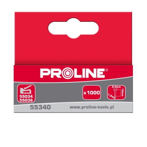 Gwoździe typ e/j, 10mm, 2,0*1,2mm, 1000 szt, proline Proline