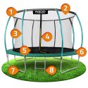 Trampolina ogrodowa profilowana 14ft/435cm z siatką wewnętrzną Neo-Sport Neo-Sport