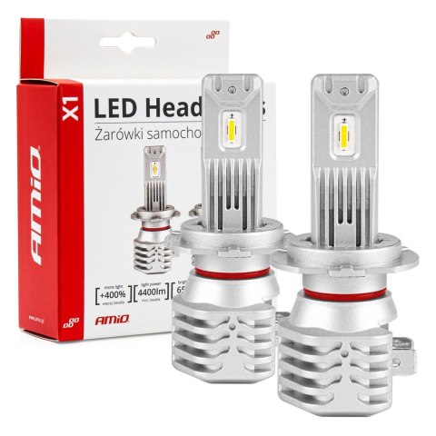 Żarówki samochodowe led x1 series amio h7 amio-02966 AMiO