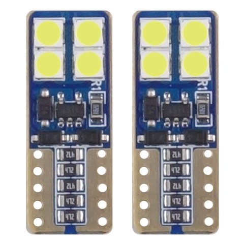 Żarówki led canbus 8smd 2835 t10e w5w white 12v 24v amio-01635 AMiO