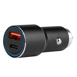 Ładowarka samochodowa aluminiowa pch pro-08 usb-c + usb 38w 12v 24v amio-02934 AMiO