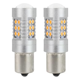 Żarówki led canbus bau15s py21w pomarańczowa amber 12v 24v amio-02580 AMiO