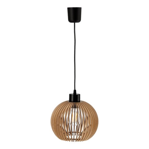 ANAFI 1P E27, lampa wisząca, max. 60W, czarna, drewno Orno