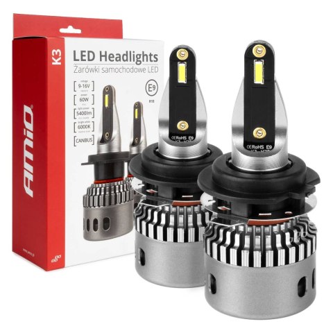 Żarówki samochodowe led seria k3 h7-1 12v 6000k canbus amio-03684 AMiO