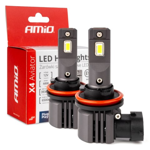 Żarówki samochodowe led x4 aviator 6500k h8 h9 h11 amio-03765 AMiO