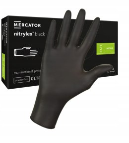 Rękawice nitrylowe czarne mercator nitrylex black rozmiar s 100 szt. MERCATOR