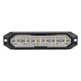 Lampa błyskowa ostrzegawcza płaska 6x3w led r65 r10 12v 24v amio-03930 AMiO