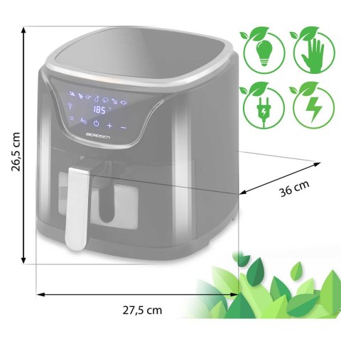 Frytkownica beztłuszczowa Air fryer BD-652 czarno-srebrna Berdsen Frytkownica beztłuszczowa Air fryer BD-652 czarno-srebrna Berdsen
