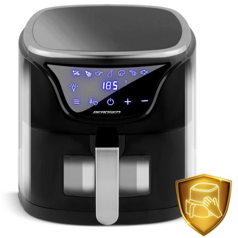 Frytkownica beztłuszczowa Air fryer BD-652 czarno-srebrna Berdsen Frytkownica beztłuszczowa Air fryer BD-652 czarno-srebrna Berdsen