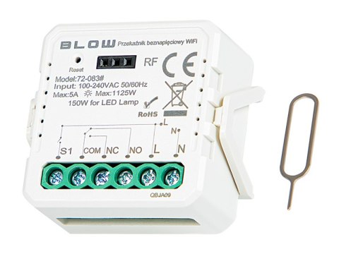 72-083# Inteligentny przekaźnik beznapięciowy wifi tuya Blow