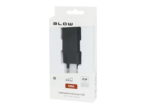 75-889# Ładowarka sieciowa gniazdo usb 2,1a h21a czarn Blow