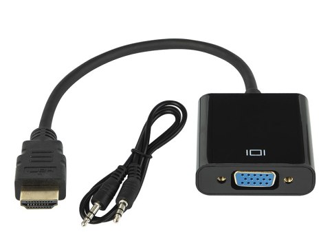 92-129# Przejście hdmi wtyk-vga gniazdo+gniazdo 3,5+kabel Blow