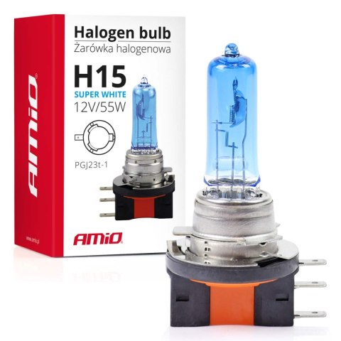 Żarówka halogenowa h15 12v 55w super white amio-01492 AMiO