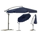 Parasol ogrodowy składany 8 segmentów granatowy 350cm Plonos