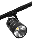 Lampa sklepowa led reflektor szynowy jednofazowy czarny 30w 2550 lm światło ciepłe 3000k NVOX