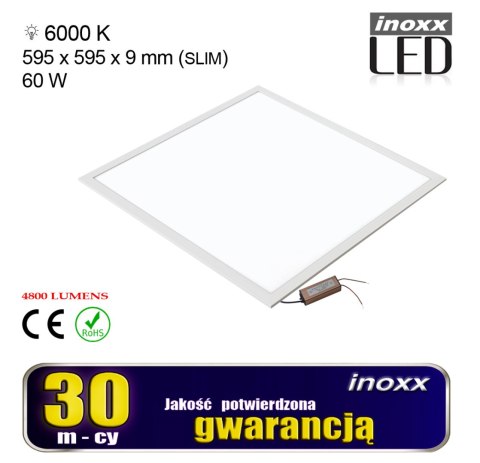 Panel led 60x60 60w lampa sufitowa kaseton 6000k zimny NVOX