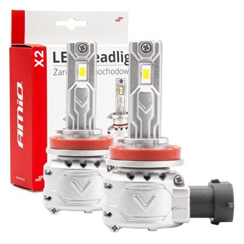 Żarówki samochodowe led seria x2 h8 h9 h11 6500k canbus amio-02974 AMiO