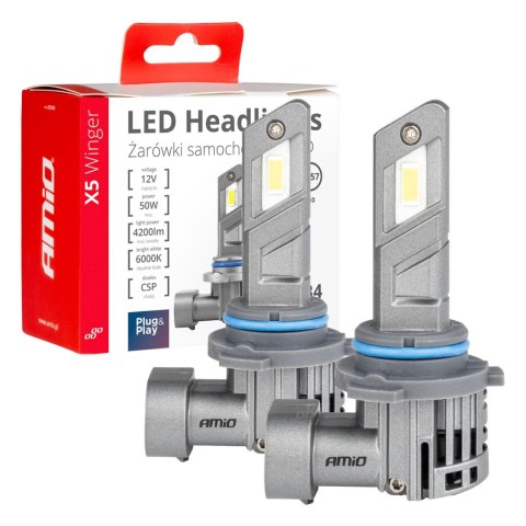 Żarówki samochodowe led seria x5 winger hb4 6000k canbus amio-03949 AMiO