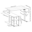 Biurko podnoszone elektrycznie Ergo Office, max wys. 121cm, max - 70 kg, z blatem i półkami, do pracy stojąco siedzącej, brąz ru Ergo Office