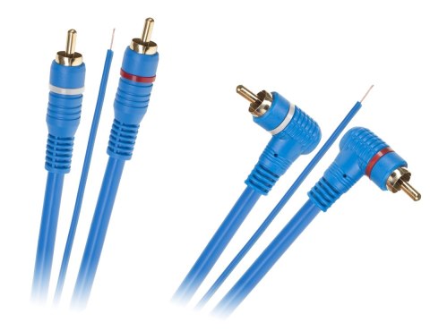 Kabel 2 x RCA - 2 x RCA + żyła 5m kątowo - prosty LP