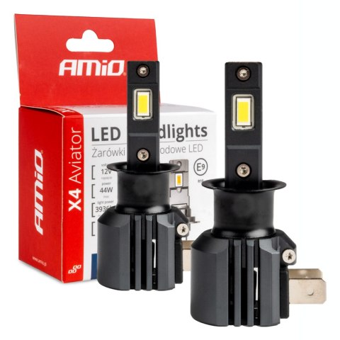 Żarówki samochodowe led seria x4 aviator h3 6500k canbus amio-03762 AMiO