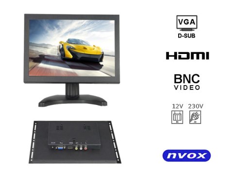 Monitor open frame led 8cali vga hdmi av bnc 12v 230v NVOX