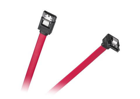 Kabel SATA wtyk prosty - wtyk kątowy 0.5m LP