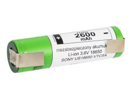 85-598# Akumulator 18650 li-ion 2szt 2600mah blaszki 3,6v sony/murata + box Blow