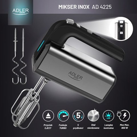 AD 4225 Mikser ręczny inox ADLER AD 4225 Mikser ręczny inox ADLER