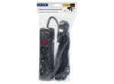 98-075# Przedłużacz sieciowy pr-370wsp/usb 3-gniazda+usb z uziemieniem+wyłącznik 3m czarny 3x1,5mm Blow