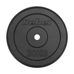 Obciążenie żeliwne 20kg, otwór 31mm, talerz klasyczny, REBEL ACTIVE Rebel