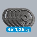 Zestaw obciążeń żeliwnych 4x1.25kg, otwór 31mm, talerz z uchwytami, REBEL ACTIVE Rebel