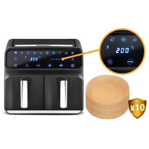 Frytkownica beztłuszczowa Air fryer BD-653 czarno-srebrna Berdsen Frytkownica beztłuszczowa Air fryer BD-653 czarno-srebrna Berdsen