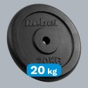 Obciążenie żeliwne 20kg, otwór 31mm, talerz klasyczny, REBEL ACTIVE Rebel