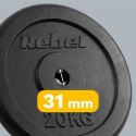 Obciążenie żeliwne 20kg, otwór 31mm, talerz klasyczny, REBEL ACTIVE Rebel