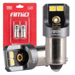 Żarówki led canbus pro t4w ba9s 4x2016 smd białe 12v 24v amio-03582 AMiO