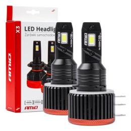 Żarówki samochodowe led seria x3 h15 6500k canbus amio-03309 AMiO