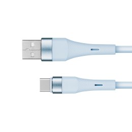 Kabel USB - USB typu C 1 m silikonowy niebieski Kruger&Matz Basic LP