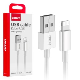 Kabel do ładowania usb-a - lightning iphone 2a 100cm fulllink amio-03895 AMiO