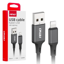 Kabel do ładowania usb-a - lightning iphone 2a 100cm fulllink amio-03901 AMiO