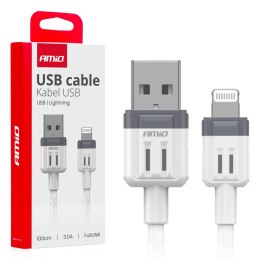 Kabel do ładowania usb-a - lightning iphone 3a 100cm fulllink amio-03907 AMiO