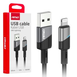 Kabel do ładowania usb-a - lightning iphone 3a 100cm fulllink amio-03925 AMiO