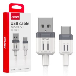 Kabel do ładowania usb-a - usb-c 3a 100cm fulllink amio-03905 AMiO