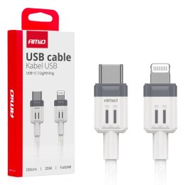 Kabel do ładowania usb-c - iphone lightning 20w 100cm amio-03910 AMiO