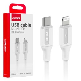 Kabel do ładowania usb-c - iphone lightning 20w 100cm amio-03922 AMiO