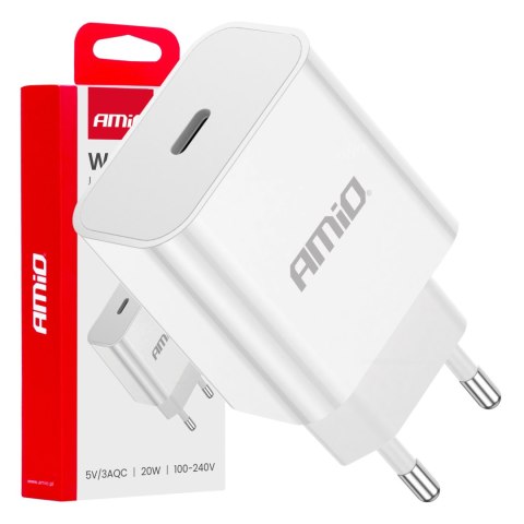 Ładowarka sieciowa 230v 20w usb-c amio-03891 AMiO