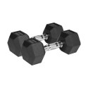 Hantle żeliwne gumowane HEX 2x9kg , REBEL ACTIVE Rebel