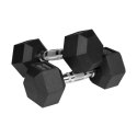 Hantle żeliwne gumowane HEX 2x9kg , REBEL ACTIVE Rebel