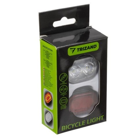 Lampa rowerowa + tylne światło Trizand 24003 MARKA NIEZDEFINIOWANA Lampa rowerowa + tylne światło Trizand 24003 MARKA NIEZDEFINIOWANA